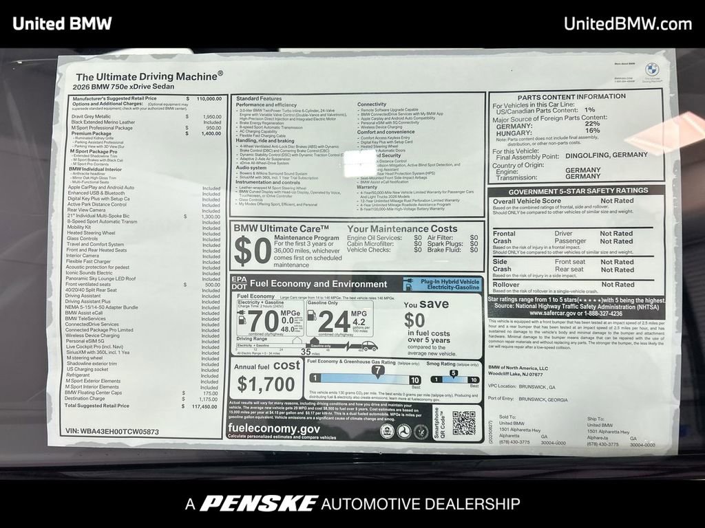 New 2026 BMW 750e xDrive w/ Premium Package image 23