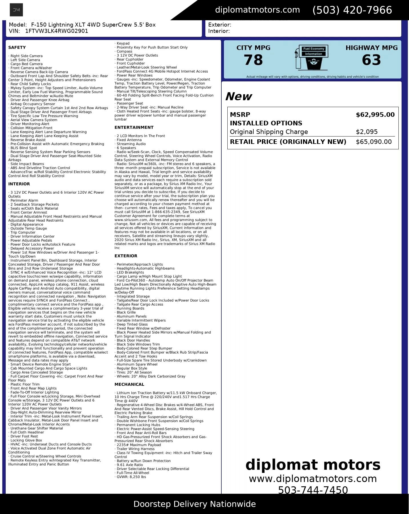 Used 2024 Ford F150 Lightning XLT image 2