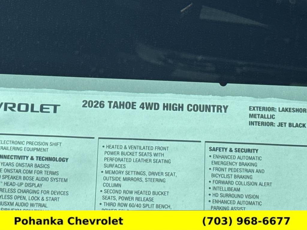 New 2026 Chevrolet Tahoe High Country AWD/4WD image 28