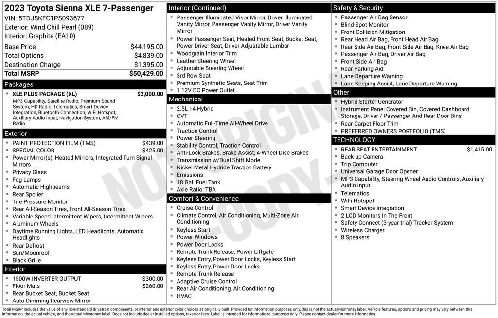 Used 2023 Toyota Sienna XLE w/ XLE Plus Package AWD/4WD image 10