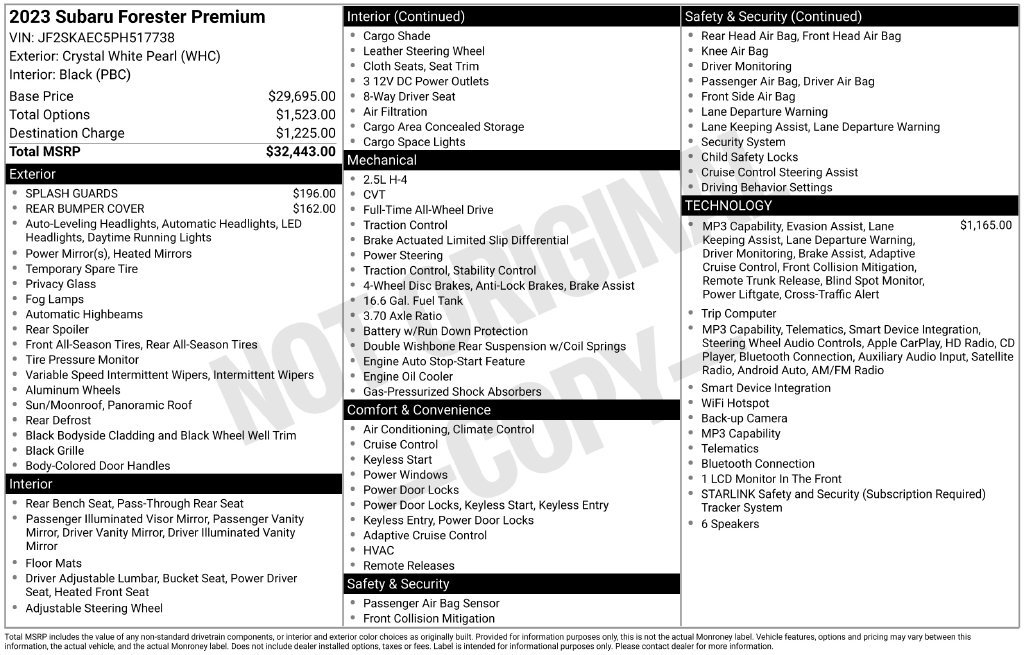 Certified 2023 Subaru Forester Premium AWD/4WD image 27