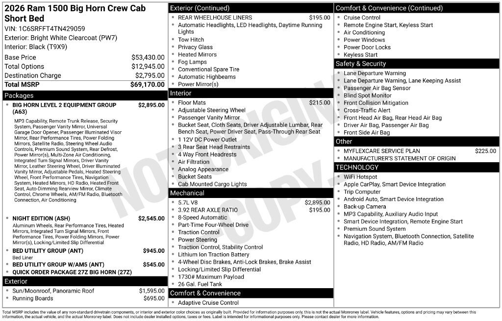 New 2026 RAM 1500 Big Horn AWD/4WD image 4