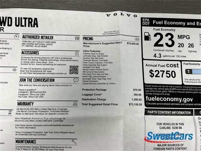 Used 2025 Volvo XC90 B6 Ultra w/ Protection Package Premier image 58