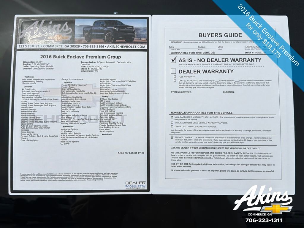 Certified 2016 Buick Enclave Premium image 12