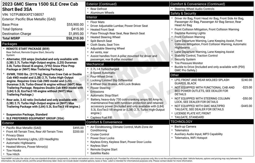 Certified 2023 GMC Sierra 1500 SLE AWD/4WD image 36