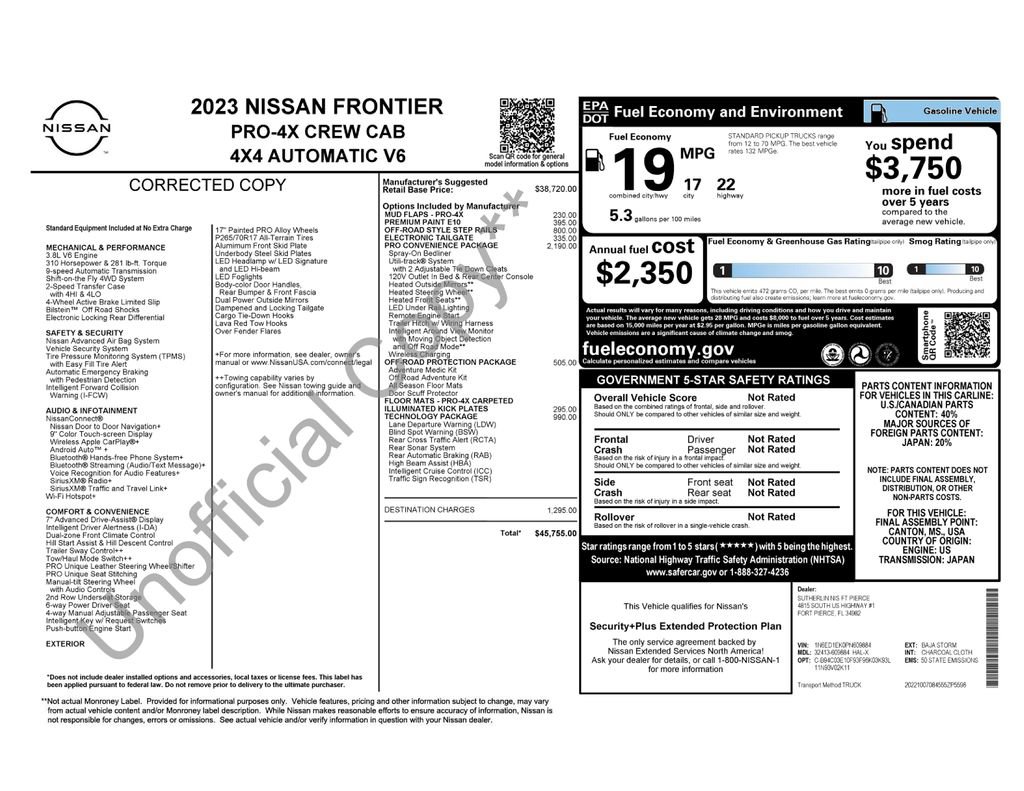 Used 2023 Nissan Frontier PRO-4X w/ Pro Convenience Package AWD/4WD image 5