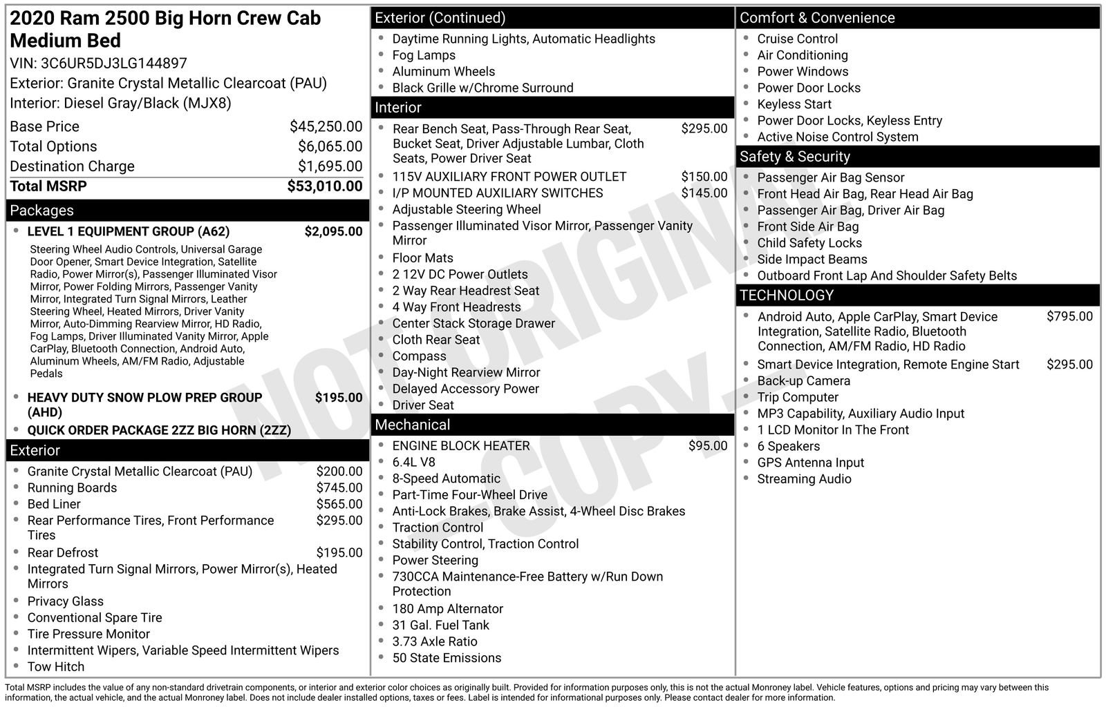 Certified 2020 RAM 2500 Big Horn w/ Level 1 Equipment Group AWD/4WD image 2