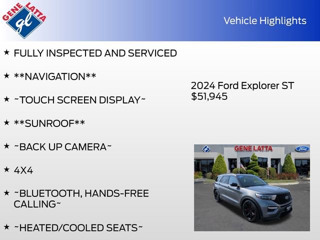 Certified 2024 Ford Explorer ST w/ Equipment Group 401A AWD/4WD image 34