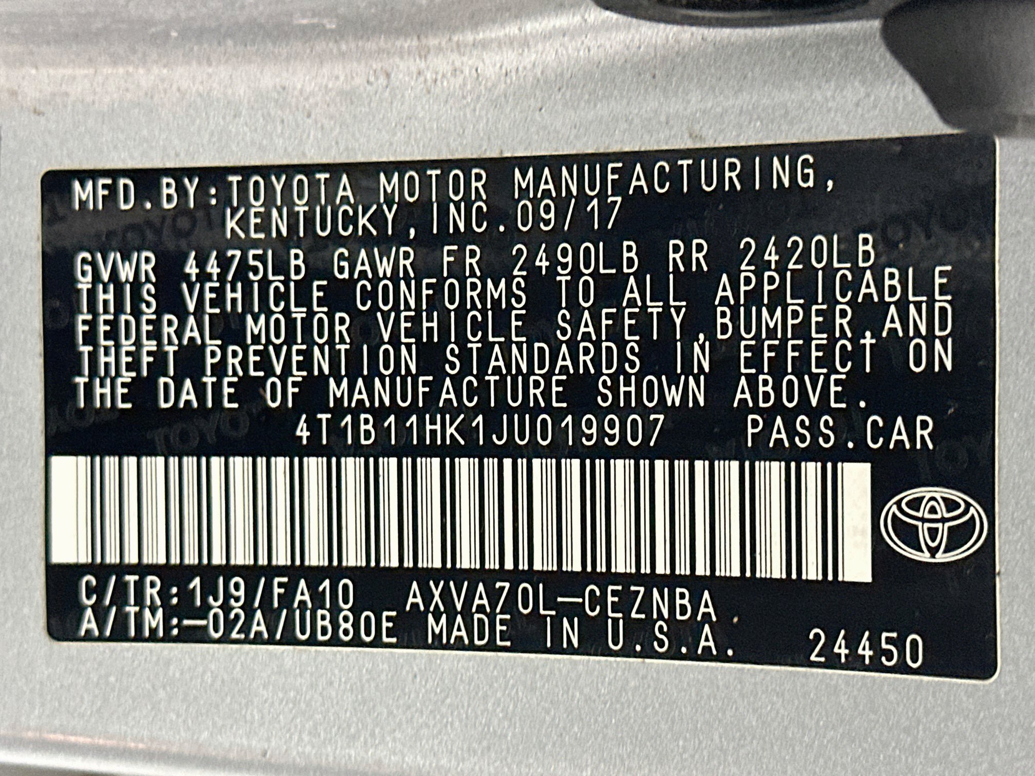 Used 2018 Toyota Camry LE FWD image 12