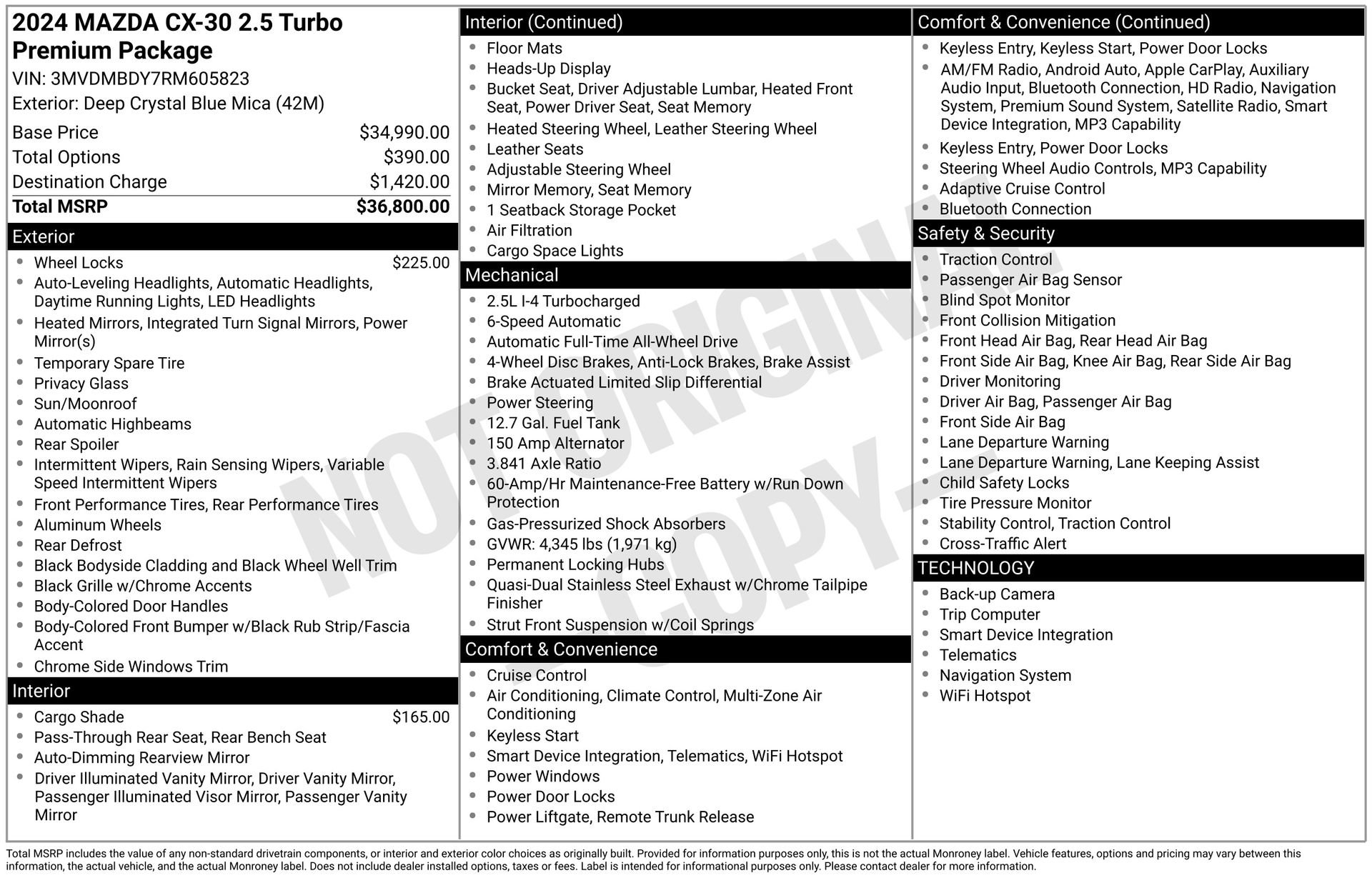 Used 2024 MAZDA CX-30 2.5 Turbo w/ Premium Package image 59