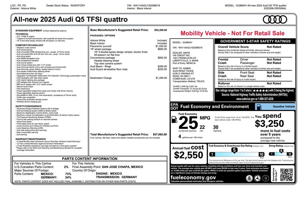 Used 2025 Audi Q5 Premium w/ Convenience Package AWD/4WD image 4