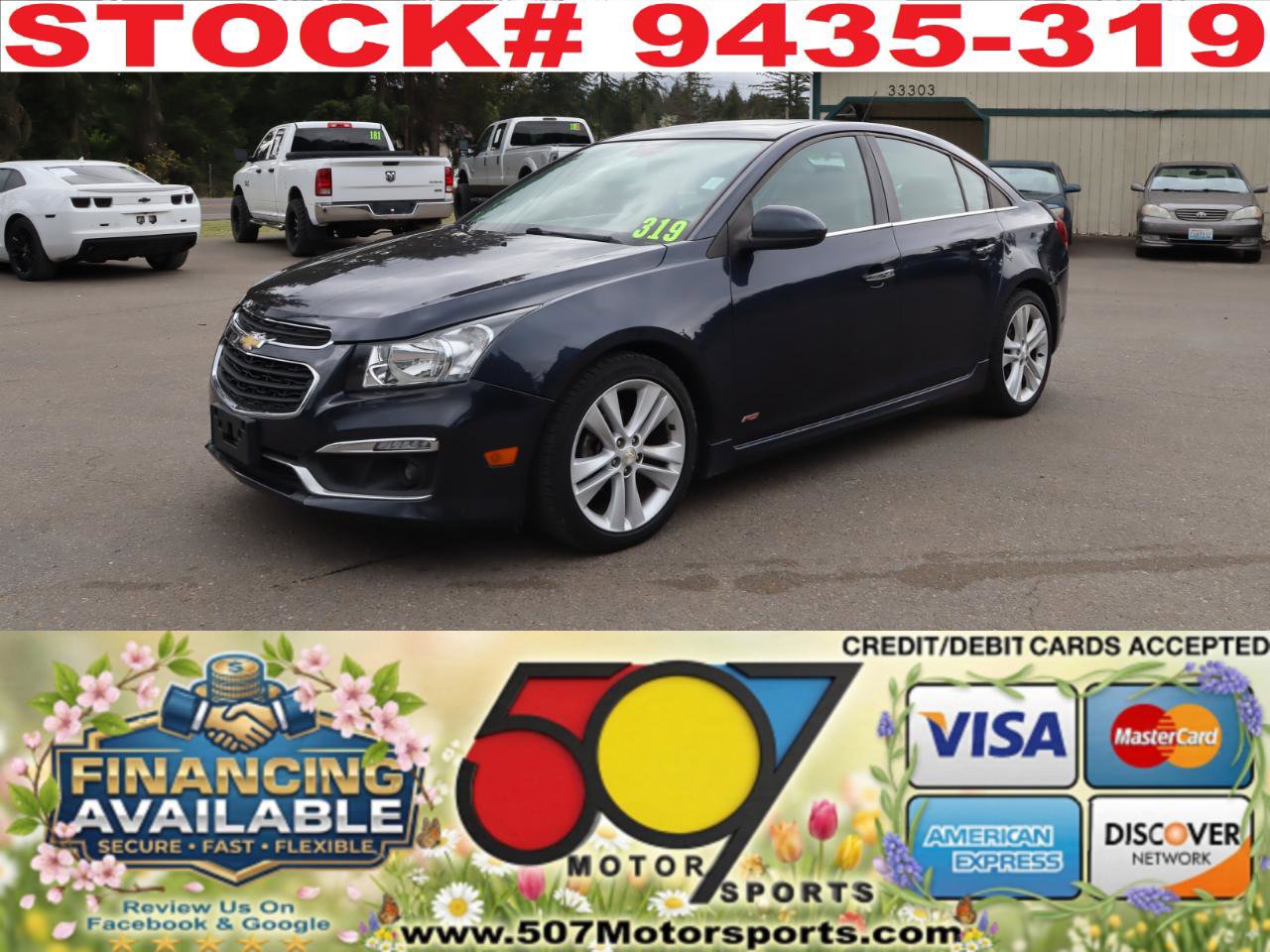 Used 2015 Chevrolet Cruze LTZ w/ Sun, Sound and Sport Package FWD image 2