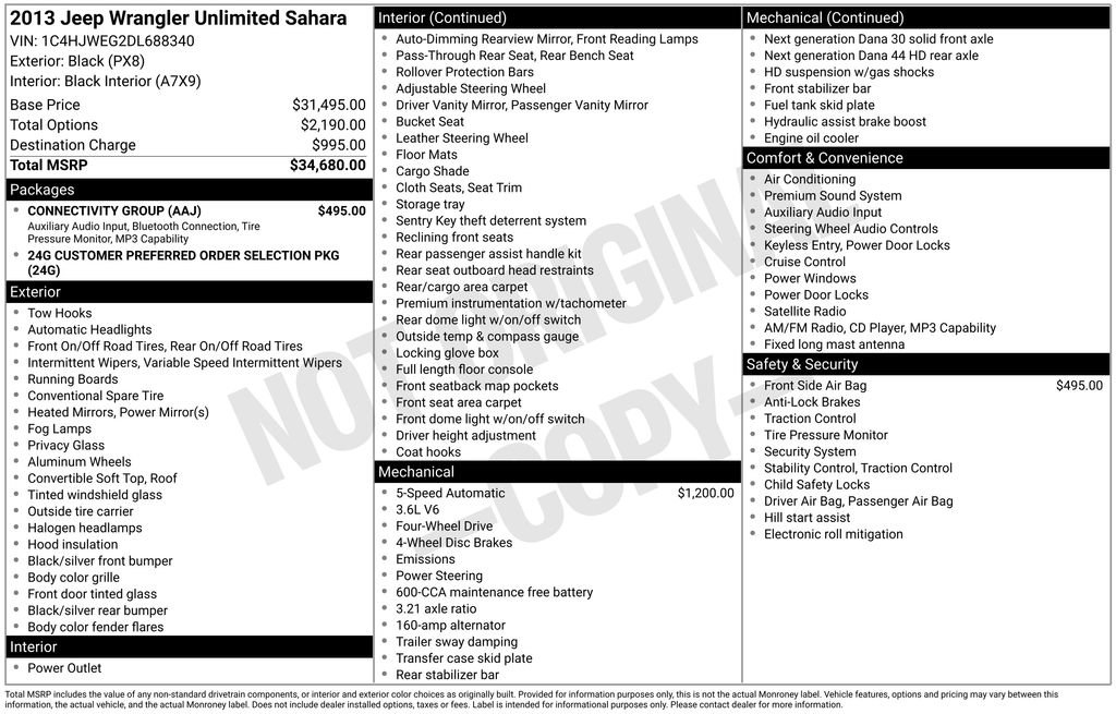 Used 2013 Jeep Wrangler Unlimited Sahara w/ Connectivity Group image 6