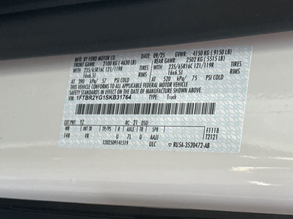New 2025 Ford Transit 250 Low Roof AWD w/ Load Area Protection Package image 32
