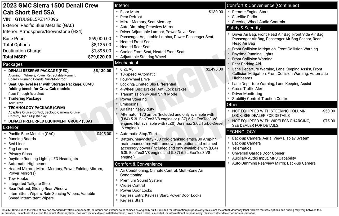 Used 2023 GMC Sierra 1500 Denali w/ Denali Reserve Package AWD/4WD image 9