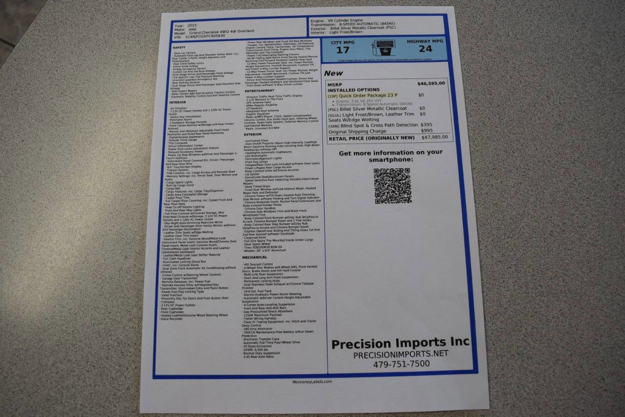 Used 2015 Jeep Grand Cherokee Overland image 77