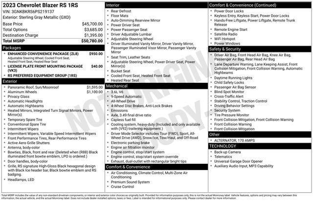 Used 2023 Chevrolet Blazer RS w/ Enhanced Convenience Package image 3