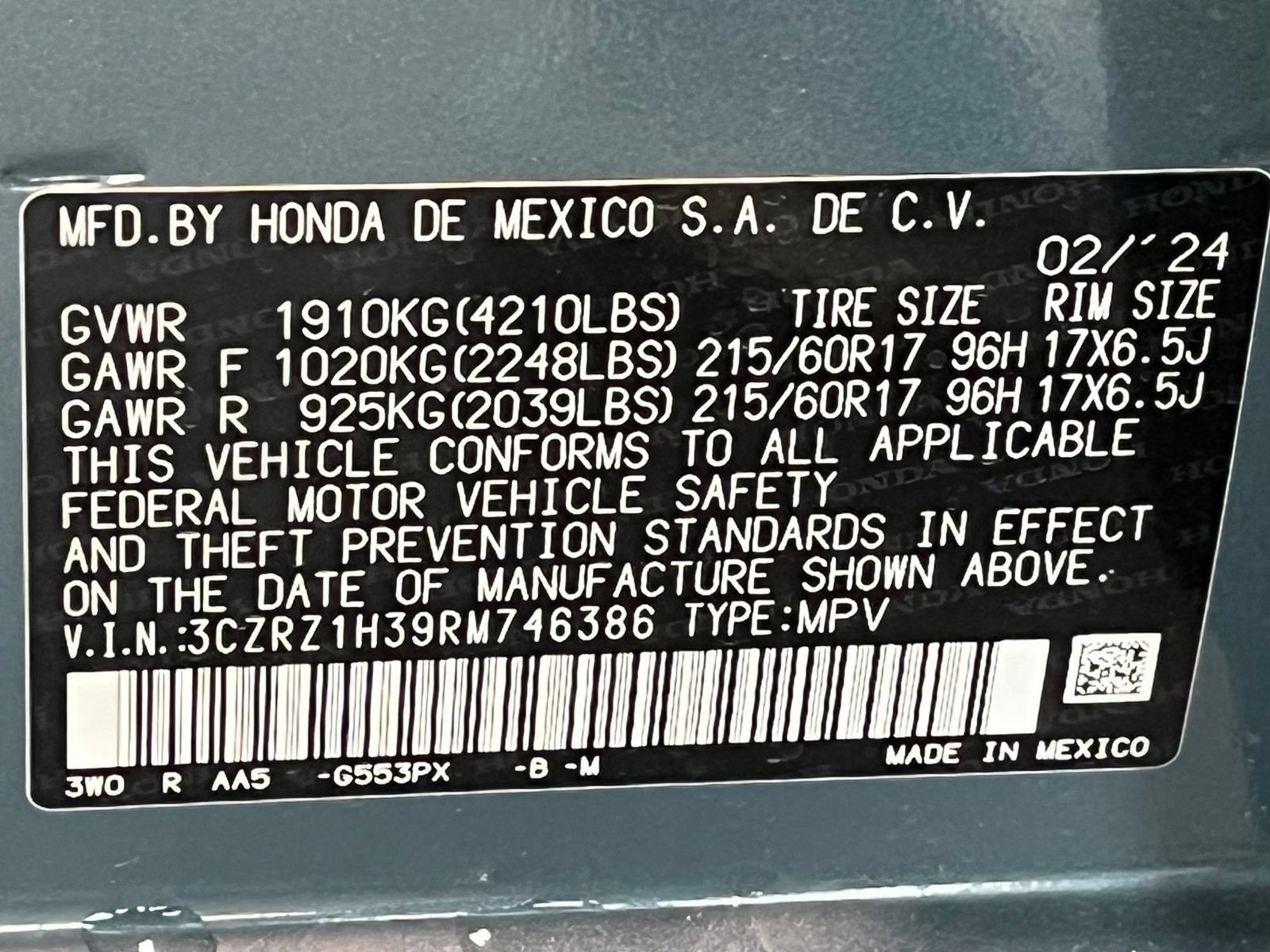Used 2024 Honda HR-V LX image 18