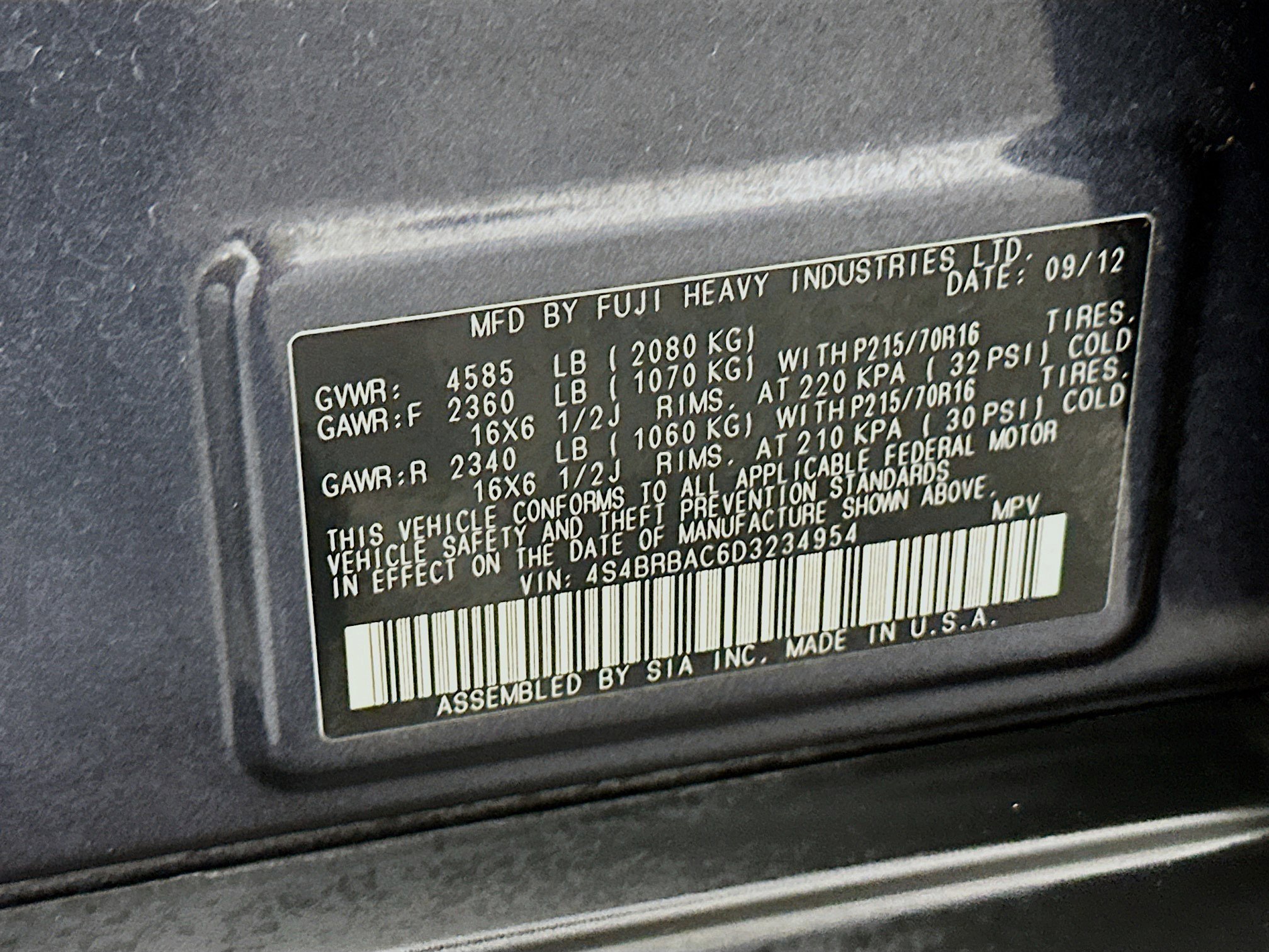 Used 2013 Subaru Outback 2.5i AWD/4WD image 12