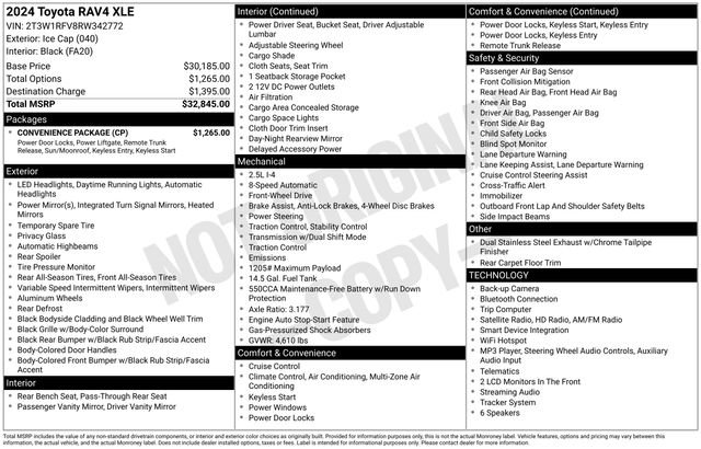 Used 2024 Toyota RAV4 XLE w/ Convenience Package FWD image 28