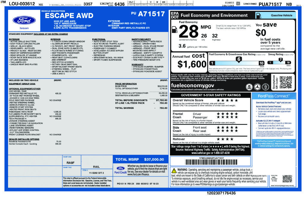 Used 2023 Ford Escape ST-Line w/ Tech Pack #1 AWD/4WD image 24