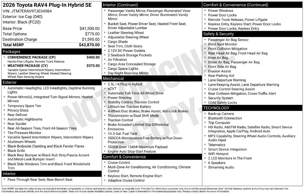 Used 2026 Toyota RAV4 SE w/ Convenience Package AWD/4WD image 31