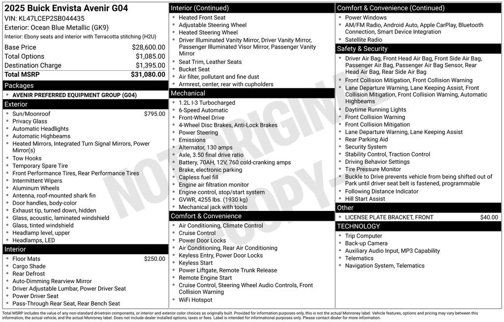Certified 2025 Buick Envista Avenir FWD image 31