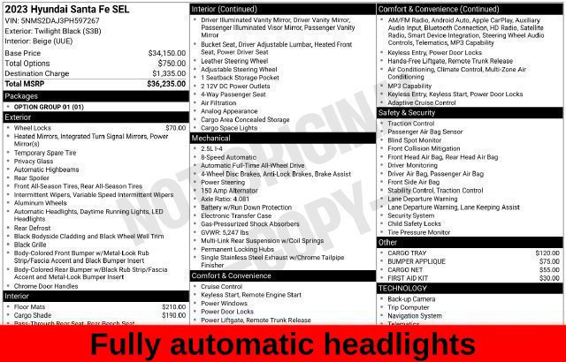 Used 2023 Hyundai Santa Fe SEL AWD/4WD image 41
