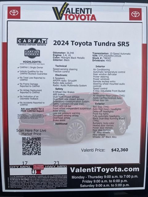 Used 2024 Toyota Tundra SR5 w/ TRD Sport Premium Package AWD/4WD image 43
