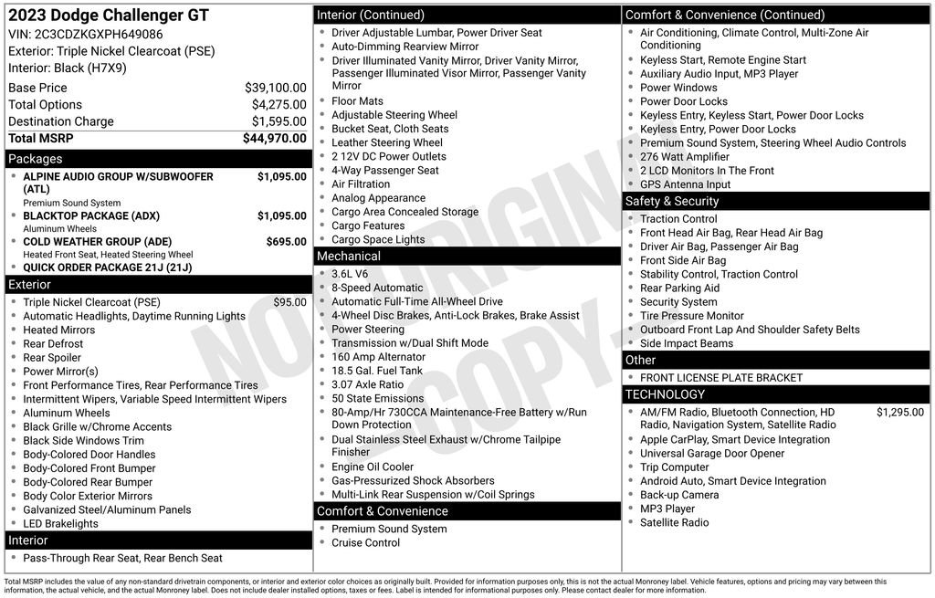 Used 2023 Dodge Challenger GT w/ Blacktop Package image 6