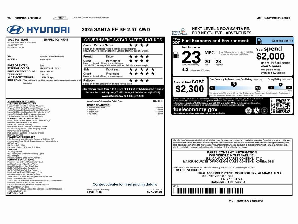 Used 2025 Hyundai Santa Fe SE image 2