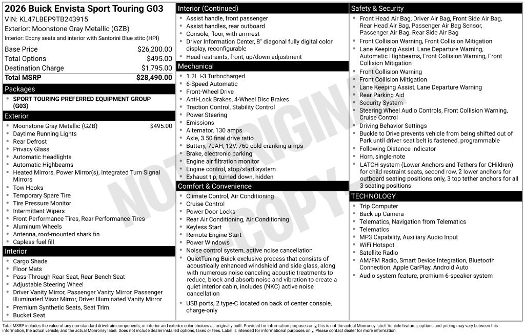 New 2026 Buick Envista Sport Touring FWD image 4