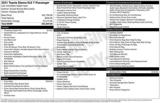 Used 2021 Toyota Sienna XLE AWD/4WD image 11