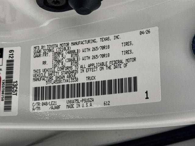 New 2026 Toyota Tundra SR5 AWD/4WD image 31