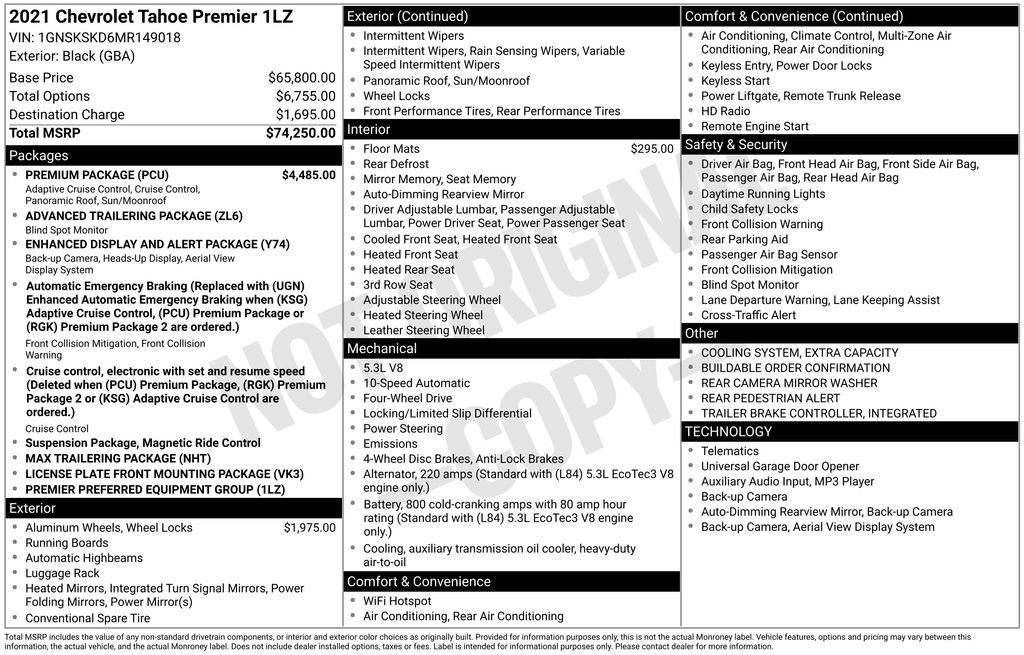 Used 2021 Chevrolet Tahoe Premier w/ Premium Package image 36