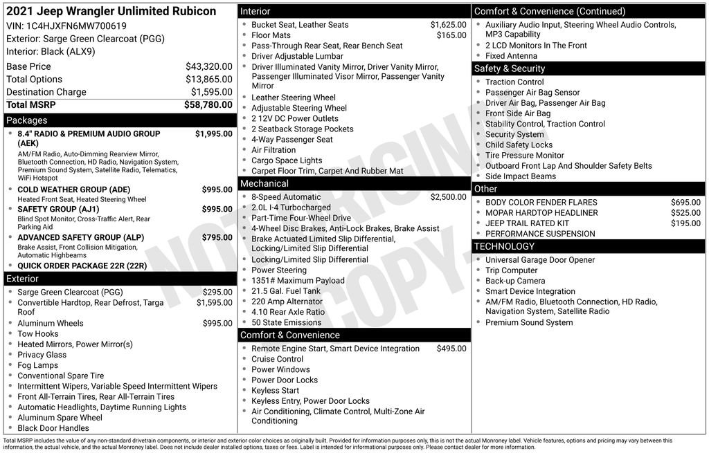 Used 2021 Jeep Wrangler Unlimited Rubicon image 47