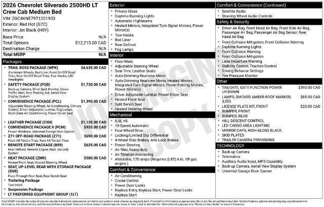 New 2026 Chevrolet Silverado 2500 LT w/ Trail Boss Package AWD/4WD image 2