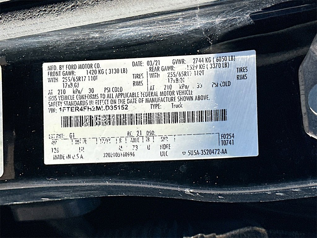 Certified 2021 Ford Ranger XLT w/ Equipment Group 301A Mid image 27