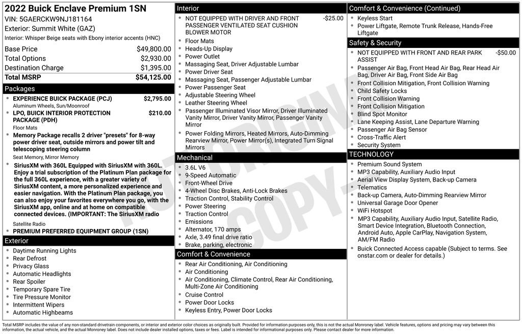 Used 2022 Buick Enclave Premium w/ Experience Buick Package FWD image 2