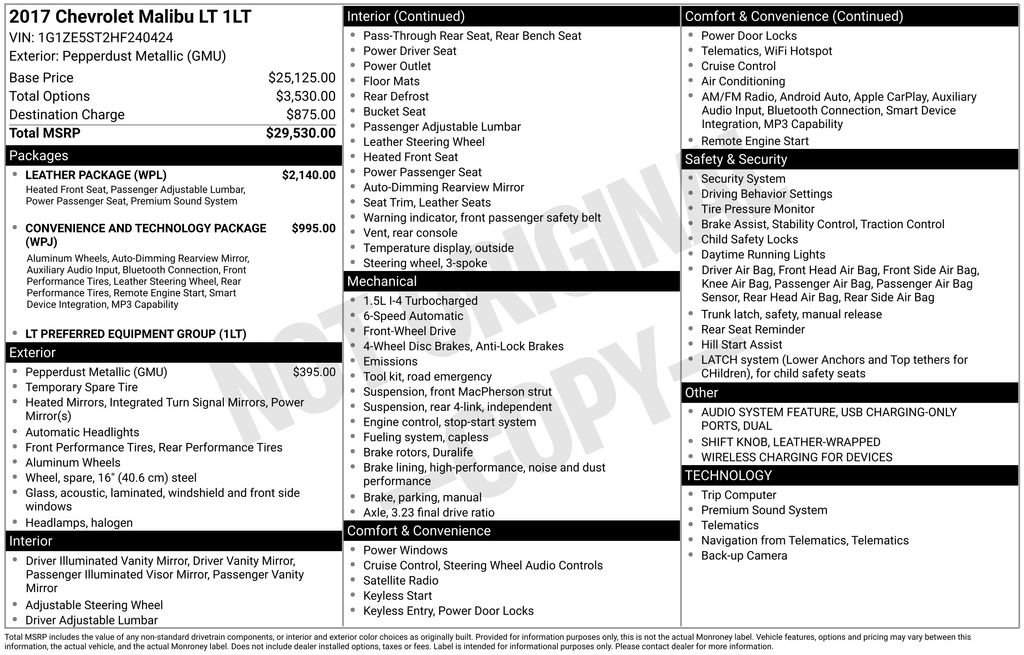 Used 2017 Chevrolet Malibu LT w/ Leather Package image 28