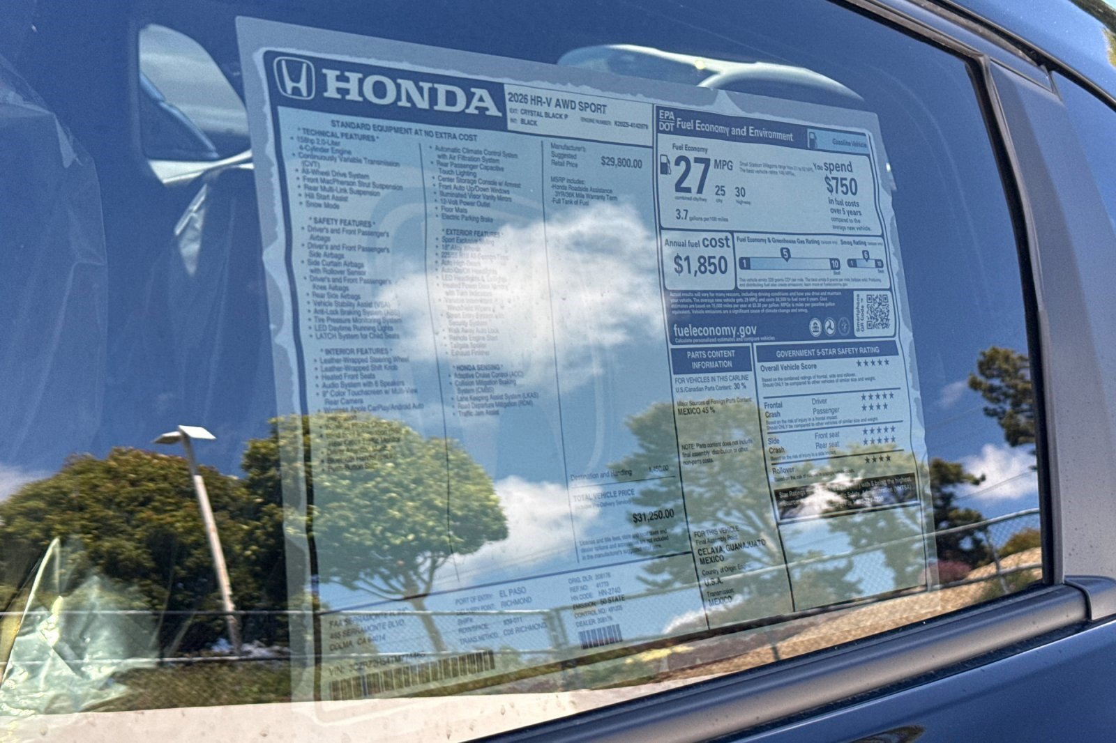 New 2026 Honda HR-V Sport image 32