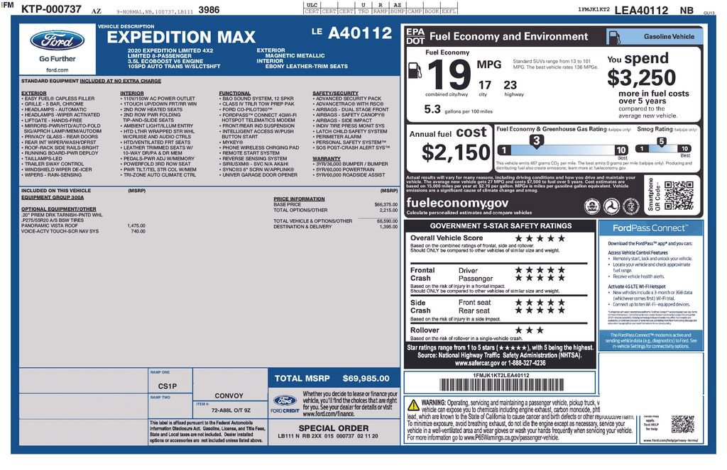 Certified 2020 Ford Expedition Max Limited RWD image 3