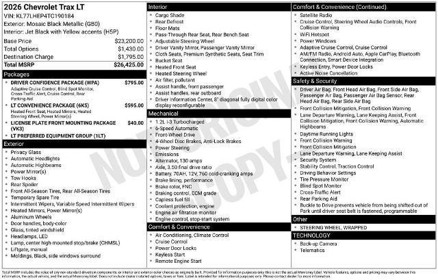 New 2026 Chevrolet Trax LT w/ Driver Confidence Package FWD image 2