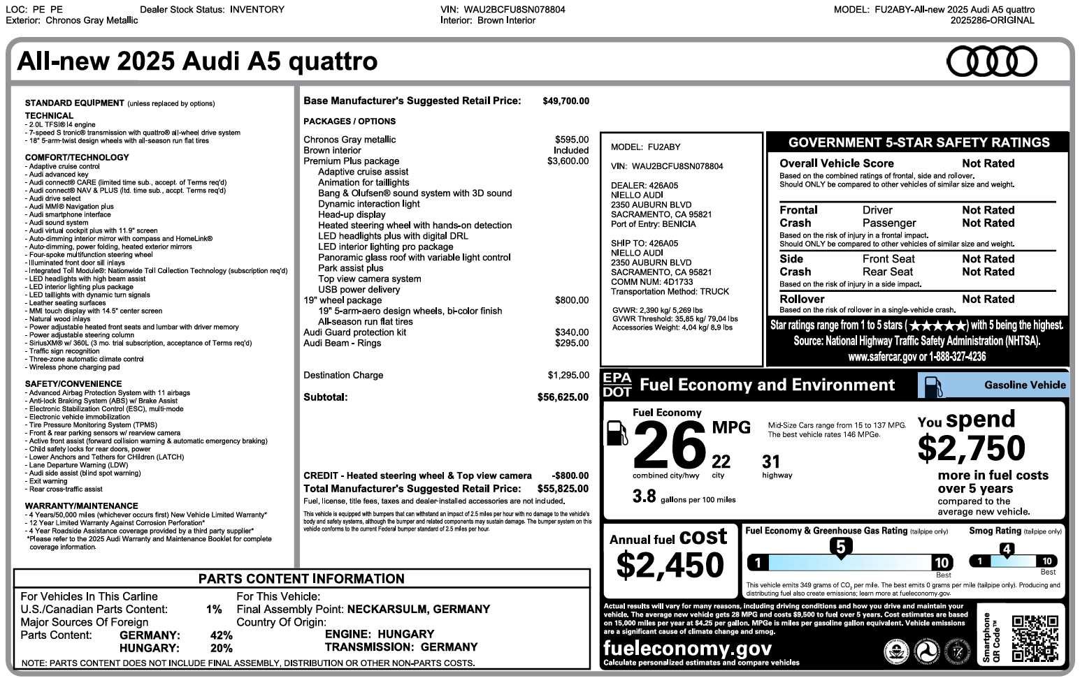 Certified 2025 Audi A5 2.0T Premium Plus AWD/4WD image 3