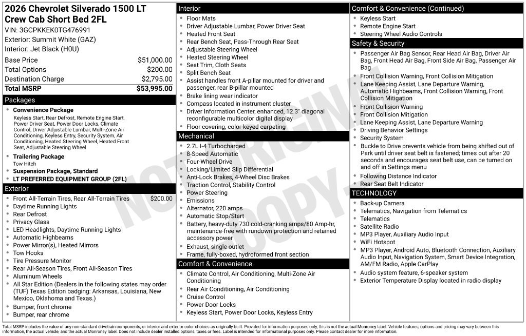 New 2026 Chevrolet Silverado 1500 LT AWD/4WD image 4