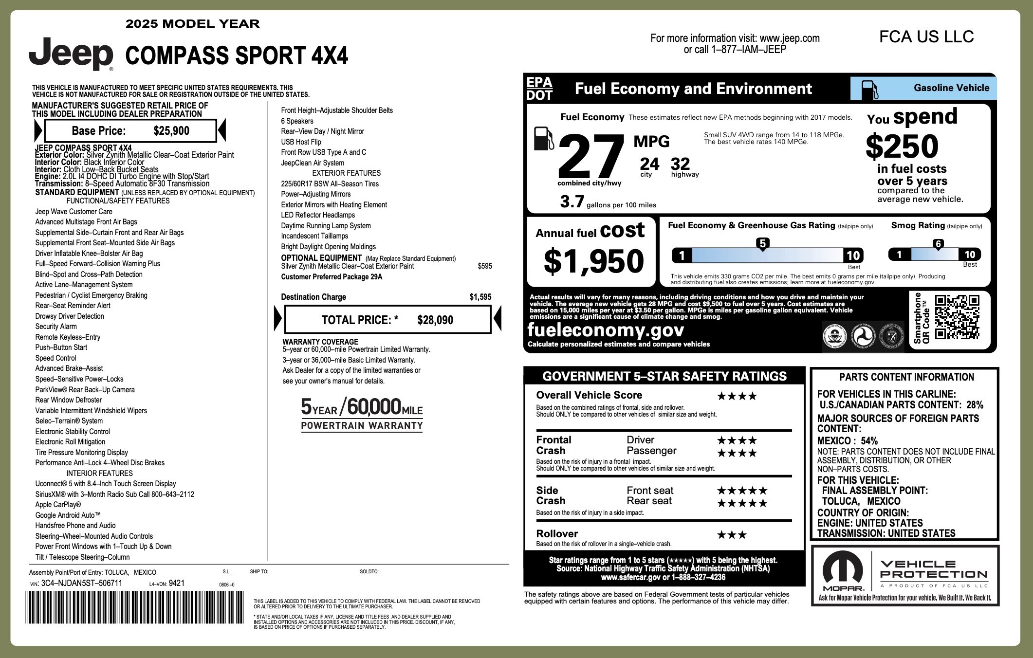 Used 2025 Jeep Compass Sport image 6