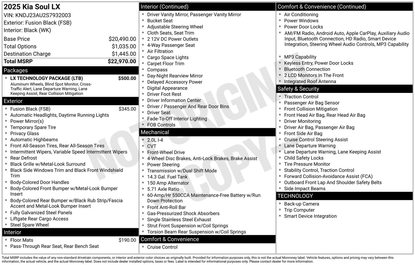 Used 2025 Kia Soul LX w/ LX Technology Package FWD image 11