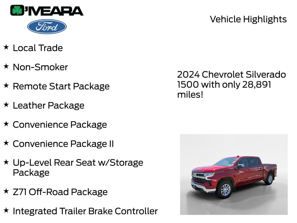 Used 2024 Chevrolet Silverado 1500 LT w/ Z71 Off-Road Package AWD/4WD image 8