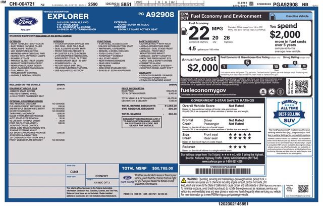 Certified 2023 Ford Explorer XLT w/ Equipment Group 202A AWD/4WD image 51