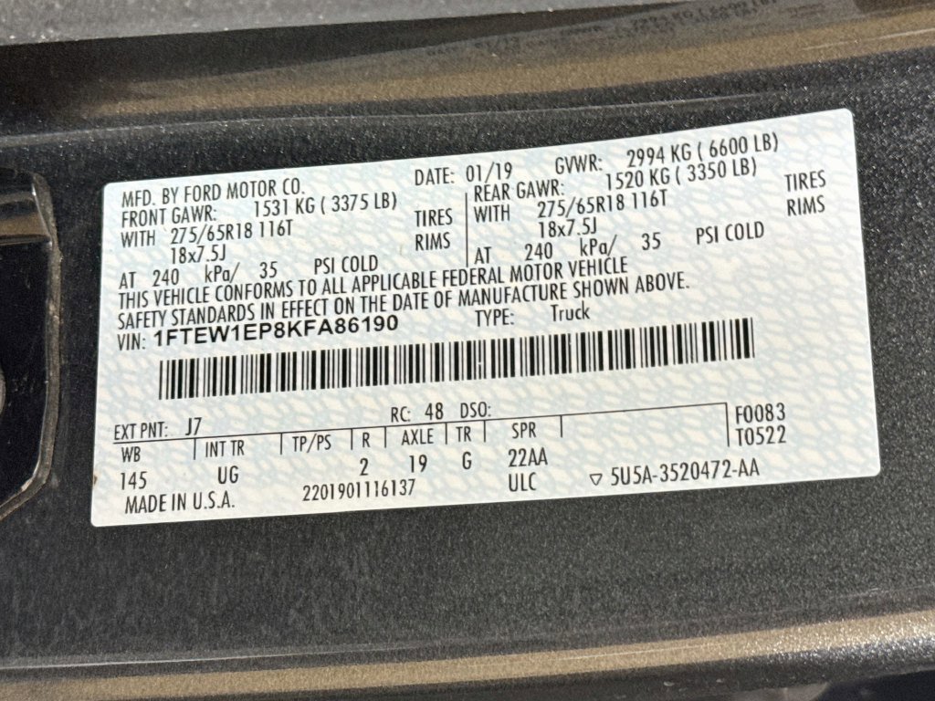Used 2019 Ford F150 XLT w/ Equipment Group 302A Luxury AWD/4WD image 42